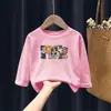 H2263# camiseta de manga comprida para meninos e meninas, blusa de baixo para bebês meninas, outono novo, infantil, casual, Coringa