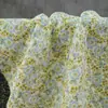 Tela Jacquard Floral Amarilla y Azul Fresca y Sencilla con Relieve Tridimensional para Vestidos de Moda, Chalecos, Trajes y Papelería