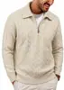 Suéter de punto pullover de media cremallera con cuello, nuevo modelo de comercio exterior de otoño e invierno, transpirable, suave, tejido, ajustado, suéter cálido para hombre