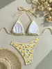 Bikini Separado de Verano 2027 Estilo Europeo y Americano Sexy para Mujer sin Espalda Traje de Baño para Vacaciones en la Playa