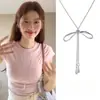 Dulce Sencillo Collar de Lazo para Jalar Diseño Nicho Coreano Accesorios Largos Combinan con Todo Primavera/Verano 2025 Nuevo Estilo