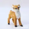 Adorno de Mini Ciervo Sika Simulado Acostado Adorno Creativo de Animal Simulado Modelo de Ciervo Sika Animal Peludo