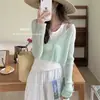 Cardigã de Proteção Solar de Verão, Blusa de Seda Gelada de Manga Longa para Mulheres, Estilo Coreano Versátil Leve Cachecol Curto Jaqueta Cobertura