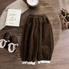 Pantalones de forro polar para niña, Nuevo estilo Otoño e Invierno 2025, Ropa de invierno para bebé niña, Pantalones de chándal con forro de polar para niños, Engrosados para invierno, Modernos