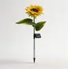 Amazon Transfronterizo Luz Solar de Girasol de Tres Cabezas Decoración de Jardín Exterior Césped Simulación Solar