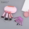 Set de 10 Mini Brochas de Maquillaje Personalizadas con Mango de Cristal, Brocha Portátil de Viaje para Polvo, Brocha para Contorno y Sombra de Ojos, Herramienta de Belleza