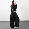 Calça preta pantalona feminina para o trabalho, novo estilo primavera 2026, calça casual solta e com bom caimento para pessoas altas, calça longa estudantil