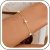 Pulsera de Perlas de Oro de 14K Estilo Dulce-Cool Europeo y Americano Que No Se Desvanece, un Accesorio de Playa Más Vendido en Amazon