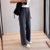 Pantalonas Casuais de Verão 2025 Finas de Tamanho Grande Cintura Alta Leves Respiráveis com Design Air Slimming Soltas de Perna Larga para Mulheres