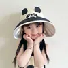 Sombrero de protección solar para niños, sombrero de verano delgado con ala ancha plegable con temática de animales para niños y niñas, sombrero de ala ancha con parte superior abierta