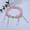 Pulseira Cristal Sereia Estilo Floresta Doce Nova Super Fada Feminina Design de Nicho Ins Versátil Estudante Melhor Amiga Pulseira DIY
