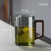 Xícara de Chá Uso Pessoal Conjunto de Copos de Vidro com Alça Resistente ao Calor Xícara de Chá Perfumada para Chá Verde Copo de Água para Escritório Conjunto de Chá