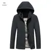 Chaqueta de plumón de ganso gruesa y cálida de invierno 2026 Abrigo de negocios de grafeno con capucha desmontable Chaqueta de plumón para hombre