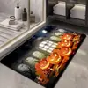 Felpudo de Halloween Transfronterizo Resistente a la Suciedad del Baño Terciopelo de Cristal Absorbente Antideslizante Felpudo para Puerta de Entrada Alfombra de Halloween