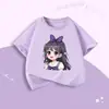 Camiseta de Manga Corta para Niña Verano Algodón Puro Niña 2026 Nuevo Estilo Tops de Media Manga a la Moda para Bebés Niñas Tendencia de Moda de Verano