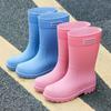 Nuevos Zapatos de Agua de Caña Alta para Mujer Estilo Coreano 2025 para Exteriores, Botas de Lluvia de Plástico PVC para Todas las Estaciones, Botas de Lluvia Impermeables de Una Sola Pieza