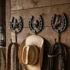 Gancho de Ferro Forjado Estilo Francês Ins, Gancho Único de Ferradura Artesanal de Ferro Fundido, Decoração de Parede para Casa, Vila, Jardinagem, Varanda e Pátio