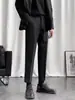 Pantalones Occidentales Pequeños Nueve Puntos Ajustados Rectos Casuales Pantalones de Verano para Hombre Nuevo Dape de Alta Gama Color Sólido Primavera Pantalones Casuales