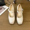 Zapatos de tacón súper alto para mujer, zapatos de cuero pequeños jk, nuevos zapatos Mary Jane para mujer, chica popular 2026, plataforma impermeable, primavera, tacón grueso Barbie