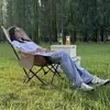 Sillón reclinable con reposapiés personalizable de cuatro posiciones, silla plegable ajustable para ocio al aire libre, silla portátil para siestas en la oficina, venta al por mayor