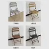 Silla plegable de acero inoxidable con respaldo, silla simple para dormitorio, puesto exterior de dormitorio universitario, taburete portátil para snacks nocturnos