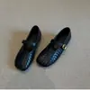 Zapatos planos bajos de estilo francés con correa tejida para mujer, novedad Otoño 2026, antideslizantes, planos, versátiles para el día a día, zapatos Mary Jane para mujer