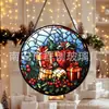 Presente de Natal Pingente de Vidro Colorido Ornamento de Vidro para Casa Decoração de Janela Jardim Pegador de Sol
