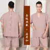 Conjunto de Pantalón Largo de Manga Larga de Algodón con Botones Delanteros y Traseros para Terapia de Moxibustión, Acupuntura, Cuidado de la Salud y Masaje