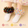Calcetines Nuevos de Baile para Niños Finos Cómodos Malla Puntos de Colores Encaje Grande Estilo Princesa Dulce Lindo Bebé