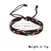 Cuerda de Algodón y Lino Retro Tejida a Mano Ajustable Pulsera de Amistad Estudiante Pareja Parche de Colores Múltiples Pulseras Simples