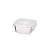 Recipiente Quadrado de Vidro Borossilicatado Alto para Armazenamento de Alimentos 320ml