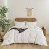 Conjunto de Capa de Edredom de Gaze Dupla Cor Sólida Conjunto de Três Peças Estilo Natural Ins Wabi-Sabi Conjunto de Roupa de Cama para Exportação Transfronteiriça Atacado Personalizado