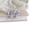 Pendientes Retro Azules con Flores Francesas para Mujer, Suaves y Elegantes de Primavera, Pendientes de Alta Gama, Nuevo Estilo 2025