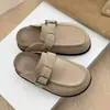Zapatillas Mula Birkenstock de Suela Gruesa con Hebilla para Mujer, Otoño/Invierno 2026, Sin Cordones, Transpirables, Suela de Corcho, Sandalias que Aumentan la Altura