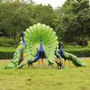 Escultura de fibra de vidrio de simulación de pavo real al aire libre con pantalla abierta, decoración de animales del bosque para parque, paisaje de jardín, boceto de jardín