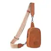 Lanyard para Teléfono Cruzado Ningxing Design, Bolso de Pecho de Cuero, Transfronterizo, Colores Contrastantes, Color Sólido, Bolso con Estampado de Vaca, Casual y Versátil