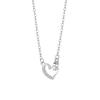 Collar con Cadena Doble de Plata de Ley S925 con Corazón Incrustado de Circonita para Mujer Moda Versátil Cadena de Clavícula de Lujo Accesible Juego de Cadenas