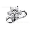 Clavo para Piercing Subcutáneo de Aleación de Titanio F136 con Rosca M1.2, Base Tachonada de Circonita, Joyería para Piercing de Clavícula
