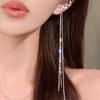 Estilo Fresco Dulce Fresco Fresco Personalizado Incrustado de Diamantes Forma de Serpiente Largo Borla Clip para Hueso del Oído Lujo Ligero Elegante Pendientes de Gama Alta para Mujeres