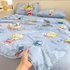 Juego de colcha de verano Crayon Shin-Chan de cuatro piezas Algodón puro Lavable a máquina Dibujos animados Colcha de aire acondicionado para niños Colcha fina de primavera y verano