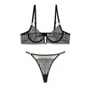 Conjunto de lencería bordado de lujo ligero de alta gama estilo francés para mujer, conjunto de sujetador ultrafino con escote en U profundo que hace que los pechos grandes parezcan más pequeños y proporciona elevación