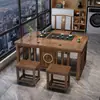 Novo conjunto de mesa de chá e cadeiras estilo chinês madeira maciça pequena mesa de chá suporte de chá apartamento pequeno escritório varanda mesa de chá integrada um conjunto completo
