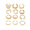 Set de Anillos de Estilo Europeo y Americano Transfronterizo para Mujer, Anillo Abierto Ajustable, Diseño de Nicho Geométrico Personalizado, Anillo de Alta Gama