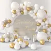 Conjunto de Guirlanda de Balões Platina com 124 peças Decoração de Atmosfera para Casamento Arranjo Festa de Aniversário Balões de Látex