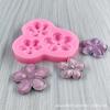 Novo Molde de Silicone de Flor Pequena com 3 Flores de 5 Pétalas Conectadas, Ferramenta Criativa de Design para Confeitaria, Bolo de Pasta Americana, Girassol