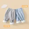 Pantalones Cálidos para Bebé para Primavera, Otoño e Invierno, Pantalones Exteriores Engrosados con Forro de Felpa para Niños, Pantalones Largos para Niños Pequeños, Ropa de Invierno para Niños y Niñas, Pantalones para Bebé