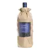 Venda Direta da Fábrica Juta Multicor Conjunto Vinho Tinto Presente Especial Saco de Vinho com Cordão Atacado Saco de Imitação de Linho