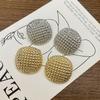 Doudou con Aretes de Bola Hueca Zhang Yueer Aretes para Mujer Aguja de Plata Sentido Avanzado Nicho Diseñador Aretes de Metal