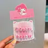 Adesivos de Unha Infantis Fofos Sanrio Desenho Animado Rosa Unhas Usáveis com Verso Autoadesivo Acessórios de Nail Art Adesivos de Unha