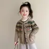 Suéter para niña, nueva colección primavera/otoño 2026, ropa infantil elegante y a la moda, cárdigan de punto casual de moda para otoño, prenda de abrigo de otoño